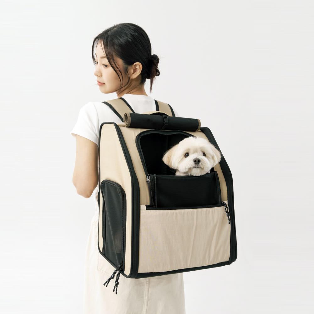 멀리 강아지 이동가방 백팩 강아지 고양이 기내탑승 초경량 이동장 론타노백팩-카키 