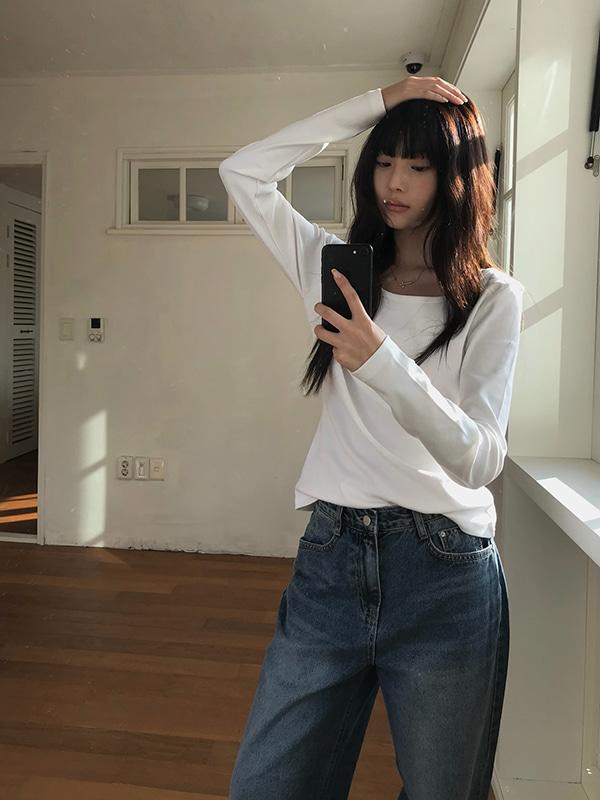 블렘토 슬림 라운드 홀 티셔츠