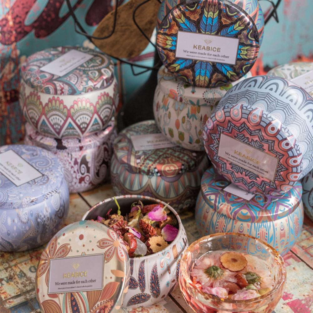 말린허브 캔디 차 보관 틴케이스 향초 캔들 용기 518A