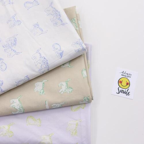 대폭 60수 중밀도 면원단 고양이 친구들 3color C0