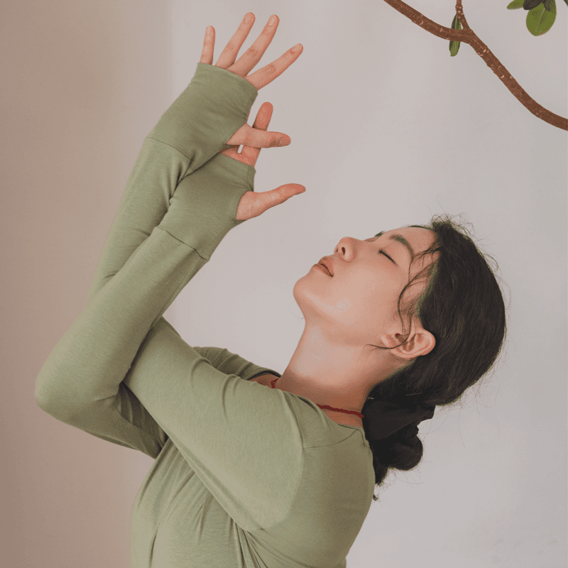 [2PACK] 핑거홀 요가 롱슬리브티