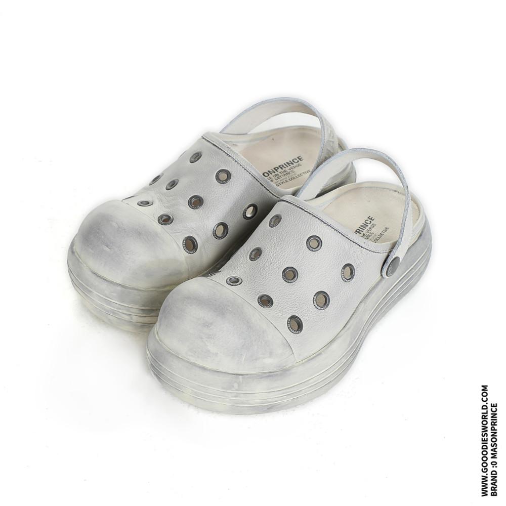 MASONPRINCE 메이슨프린스 슬리퍼 신발 미키 헤드 소가죽 밴드 슬리퍼 (화이트)