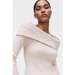 리브니트 오프숄더 탑 페일 핑크 1293121006