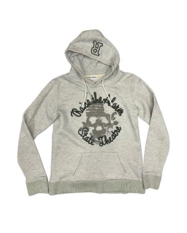 skull lettering green melange hood t-shirt