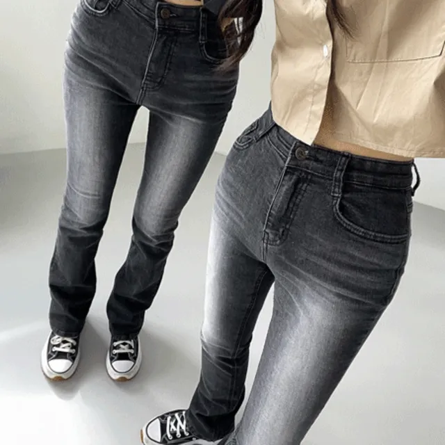 [당일출고!역대급핏/인생팬츠]슬림 그레이 흑청 사계절 롱부츠컷 데님pt