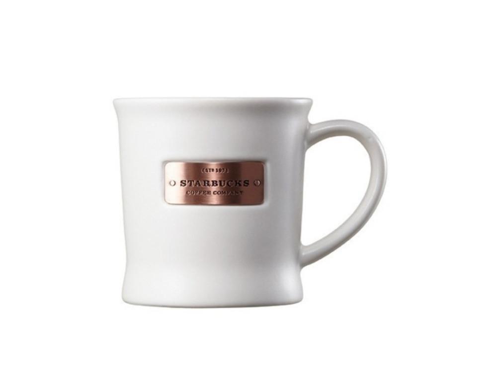 스타벅스 화이트 골드 뱃지 머그 473ml