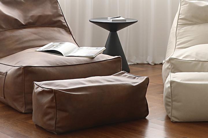 톰 소프트 기능성 가죽 빈백 소파 스툴(스툴 )