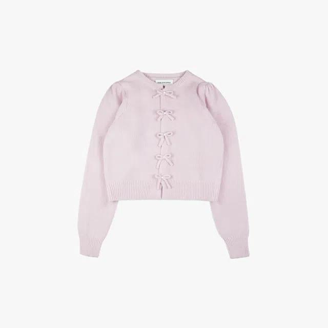 PEARL RIBBON CARDIGAN_PINK
