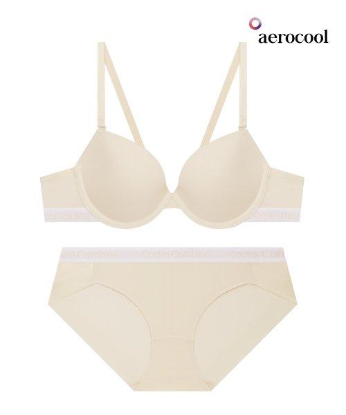 에어로쿨 베이직 브라 팬티 세트_크림