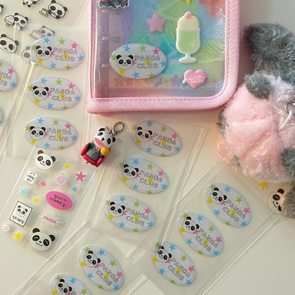 제키베어 판다클럽 에폭시 씰스티커