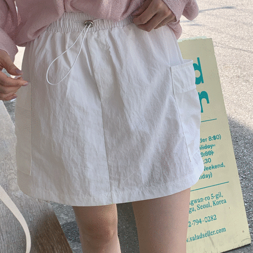 카고스트링치마(바지안감)_3color  데일리룩/오피스룩/러블리/키작녀/y2k/카고치마/밴딩스커트/미니스커트/꾸안꾸/원마일룩/치마바지/편한코디