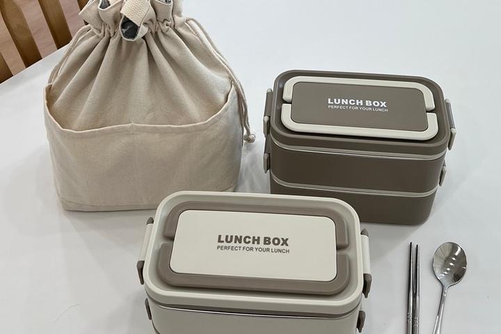 전자레인지 OK! 보온 슈퍼스텐 2단 밀폐 도시락 (국그릇+수저세트 포함)