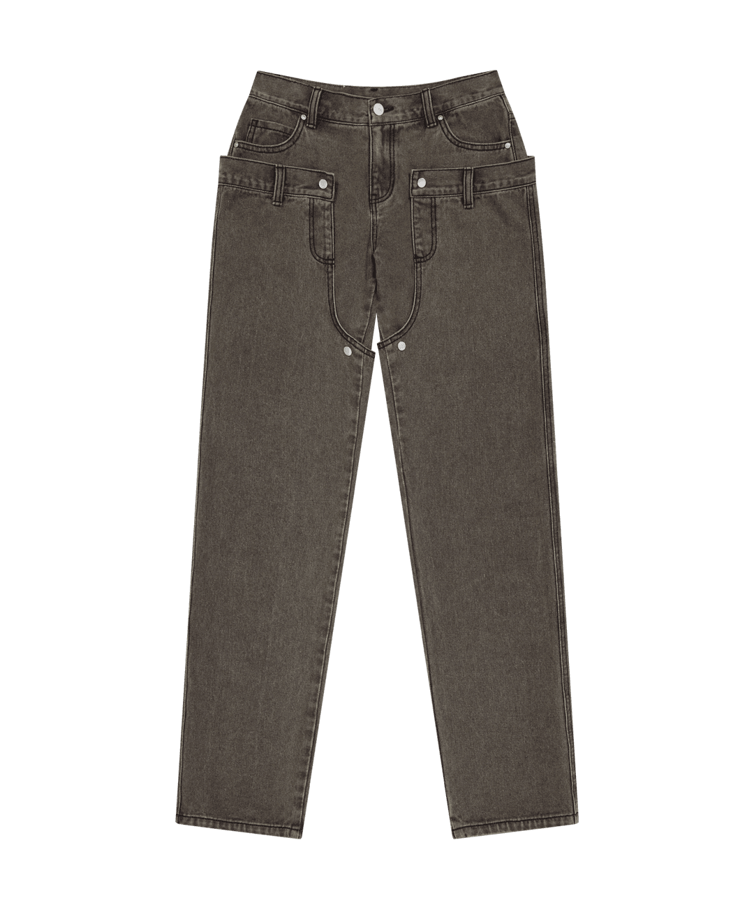 [3/7 예약배송] Detachable Button Denim Pants / Khaki