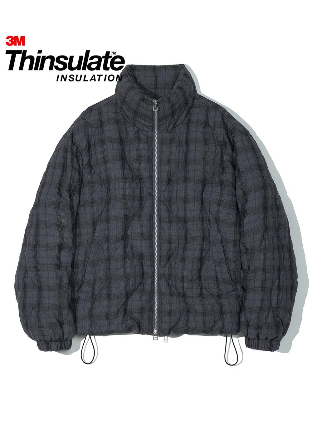 3M Thinsulate Featherless Wrinkle Check Curved Puffer Short Padding