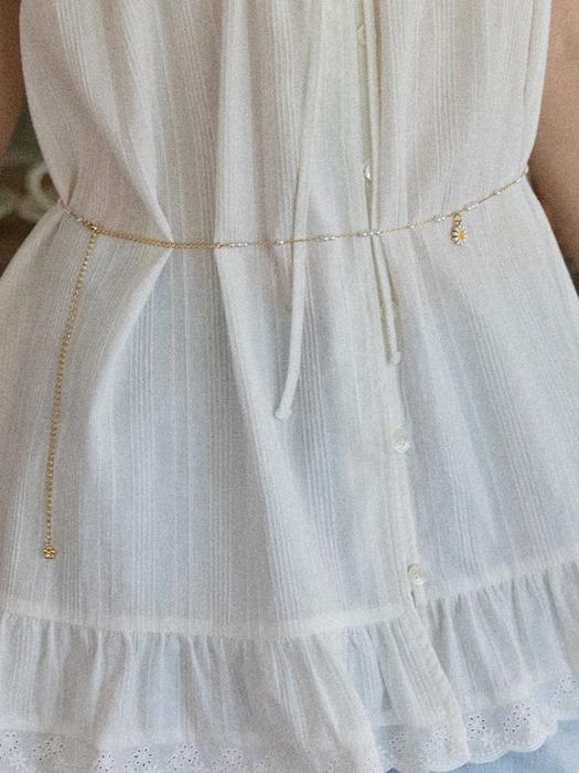 Daisy Pearl Chain Belt - Gold