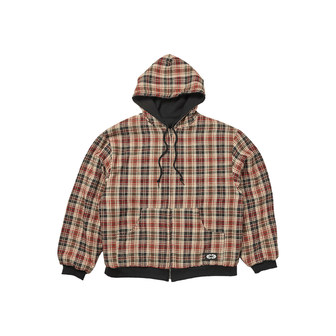 ERTR Reversible Hoodie Zip Up Check Red