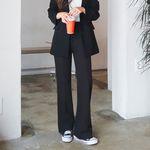 [쿠폰] [당일출고] [울ver 추가] [숏/일반] 수비진 투버튼 하이웨스트 와이드 스판 슬랙스/여성슬랙스