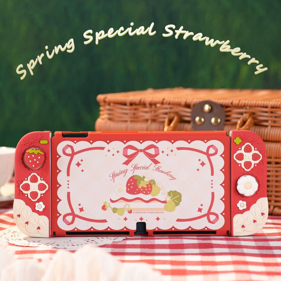GeekShare Cream Strawberry Silicone Protective Case - For Regular Switch