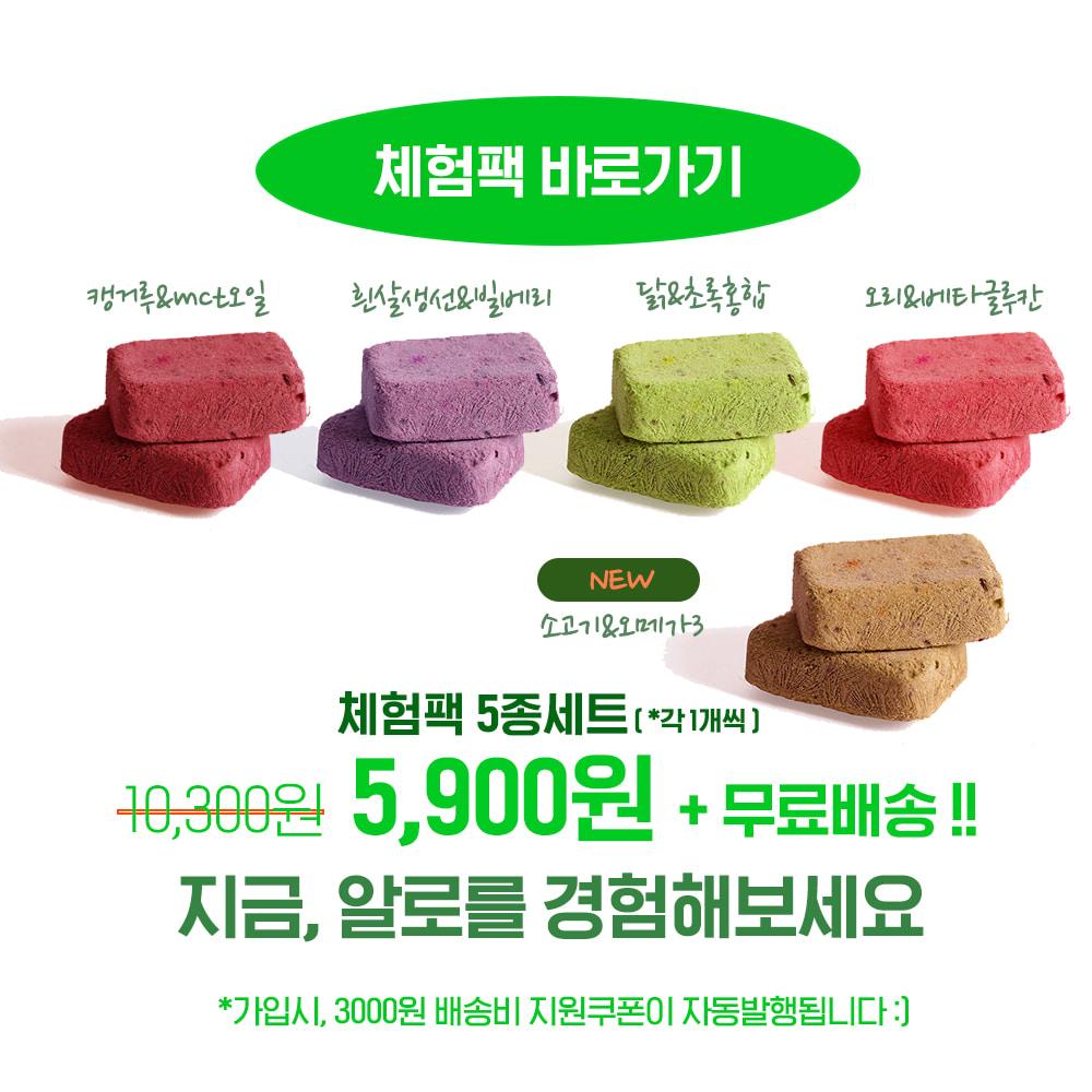 [체험팩]고체형 자연식 맛보기5종세트 ✧무배쿠폰✧