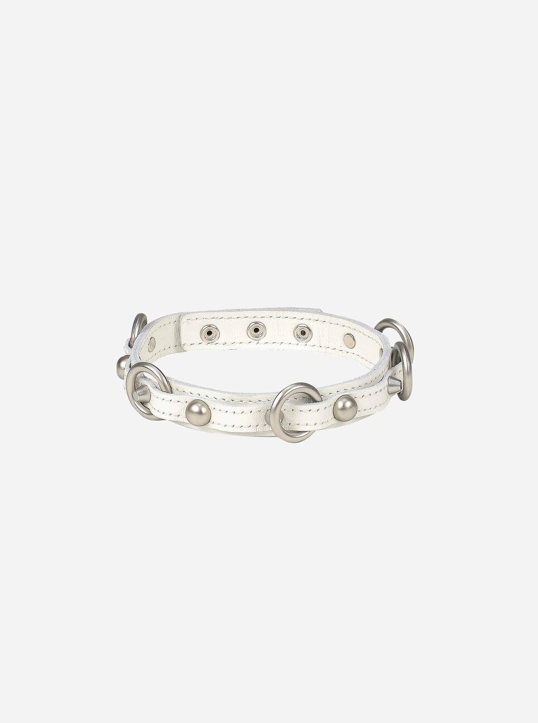NANA STUD LEATHER CHOKER WHITE