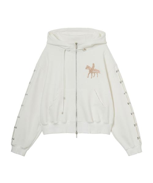 YEAR OF HORSE HOODIE ZIP UP (IVORY)