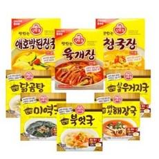 오뚜기 간편 즉석국 8종(미역+우거지+닭곰탕+북어+버섯+육개장+청국장+애호박)