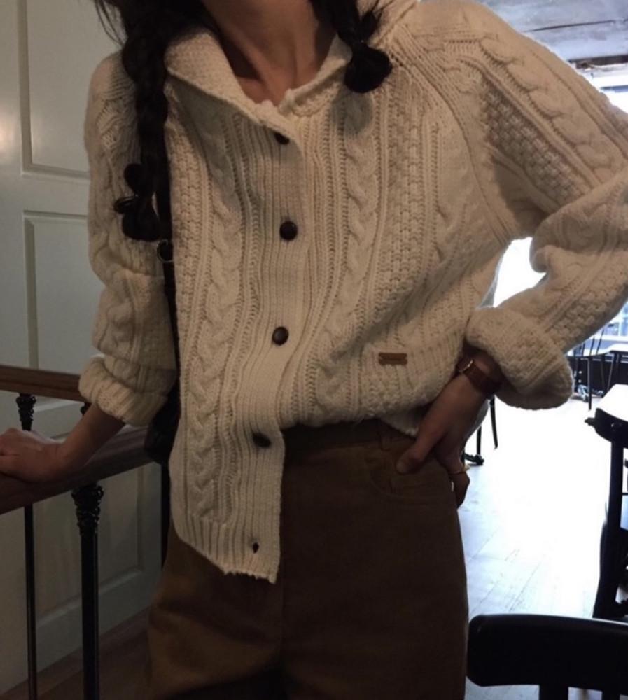 [Sale/멜란지당일] Overtake 오버테이크 둥근 꽈배기 가디건