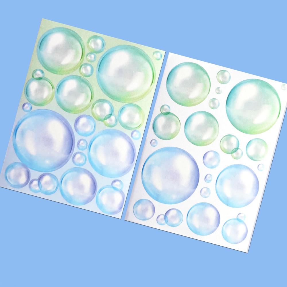 [마시랜드] 투톤버블 연두하늘 스티커