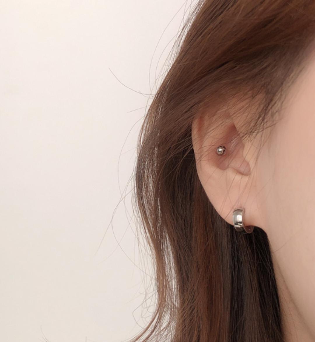 [무배] all 써지컬 볼드 민자 링귀걸이 / 9mm, 12mm