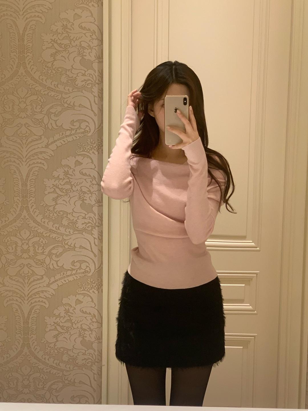 layered feminine knit_baby pink (품절시 최대 2주소요)