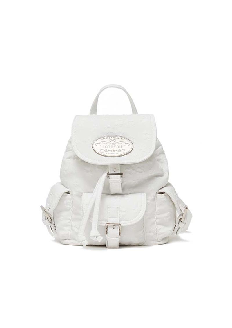 LOTSYOU - [권은비 착용] lotsyou_Nostalgia chubby Backpack White