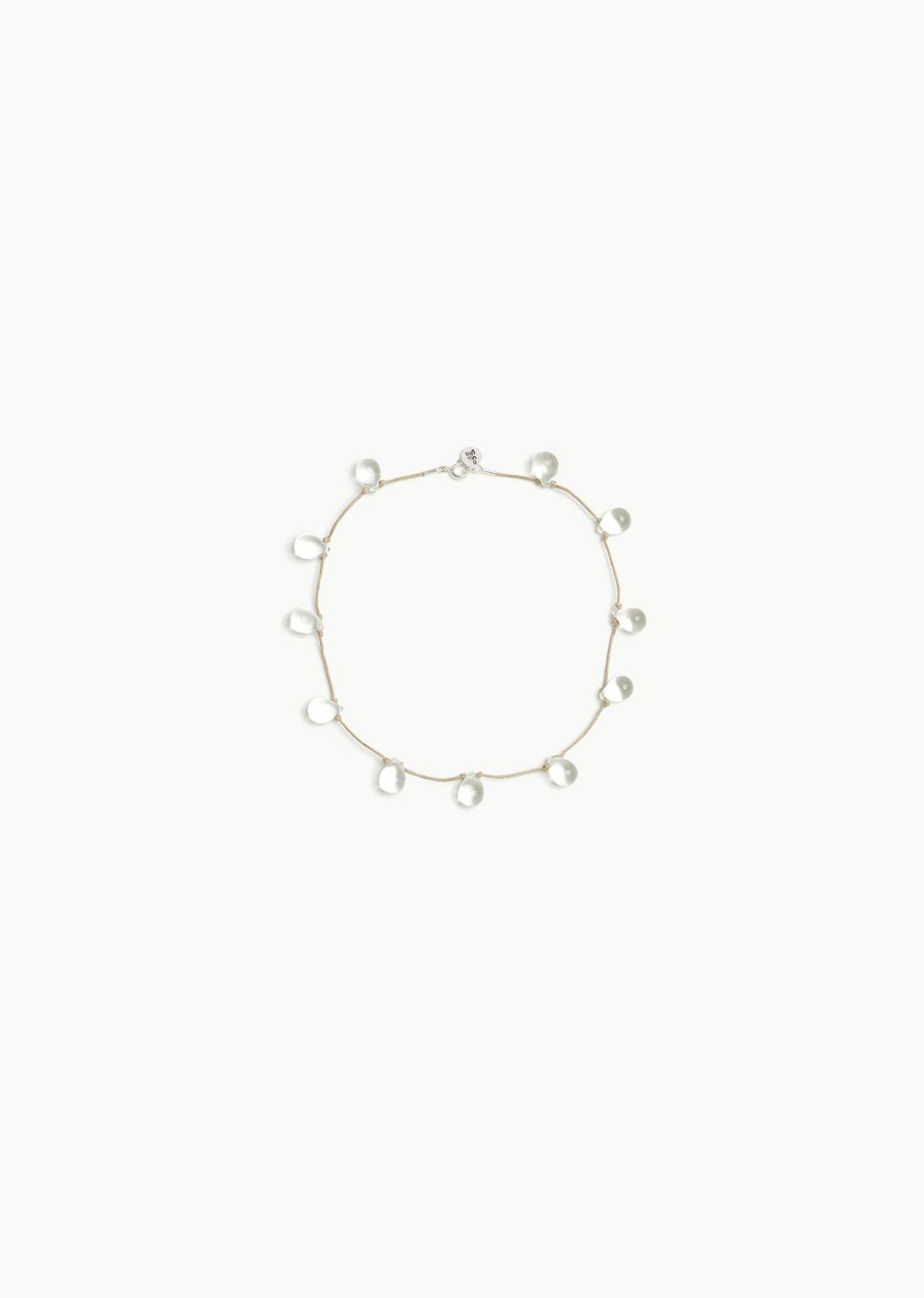 noue necklace, clear/beige