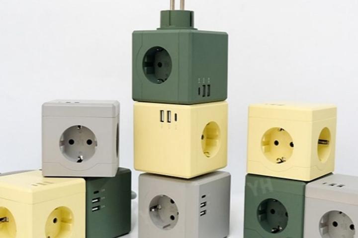 큐브 컬러 멀티탭 디자인 고용량 인테리어 콘센트 플러그 USB 대용량 MT01