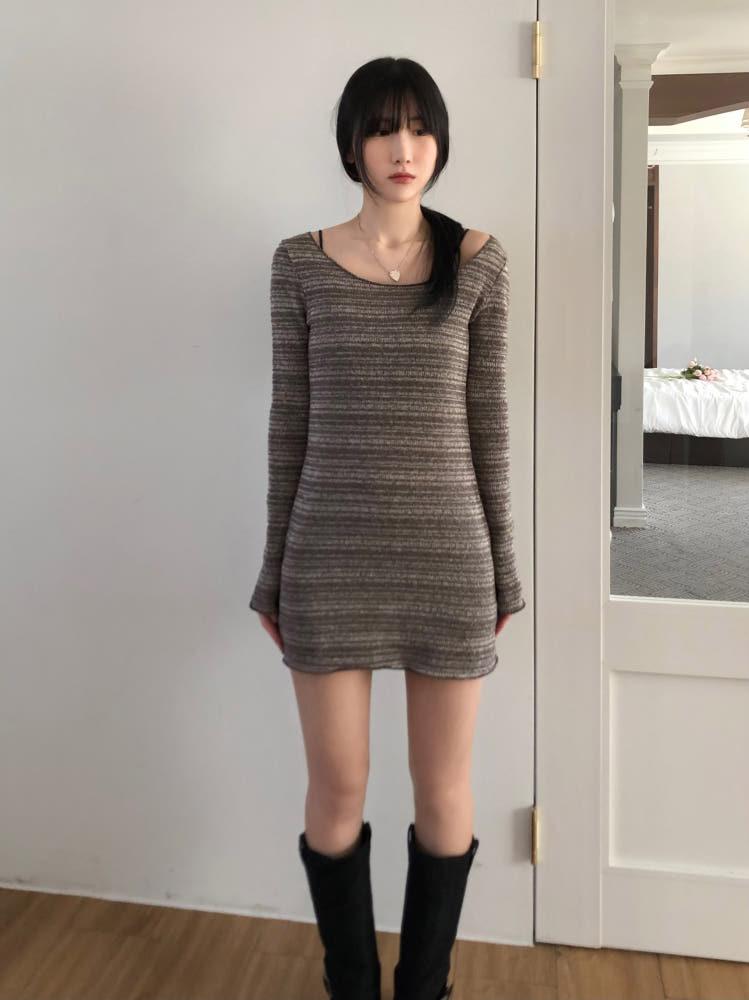 베어 니트 원피스 (one color)