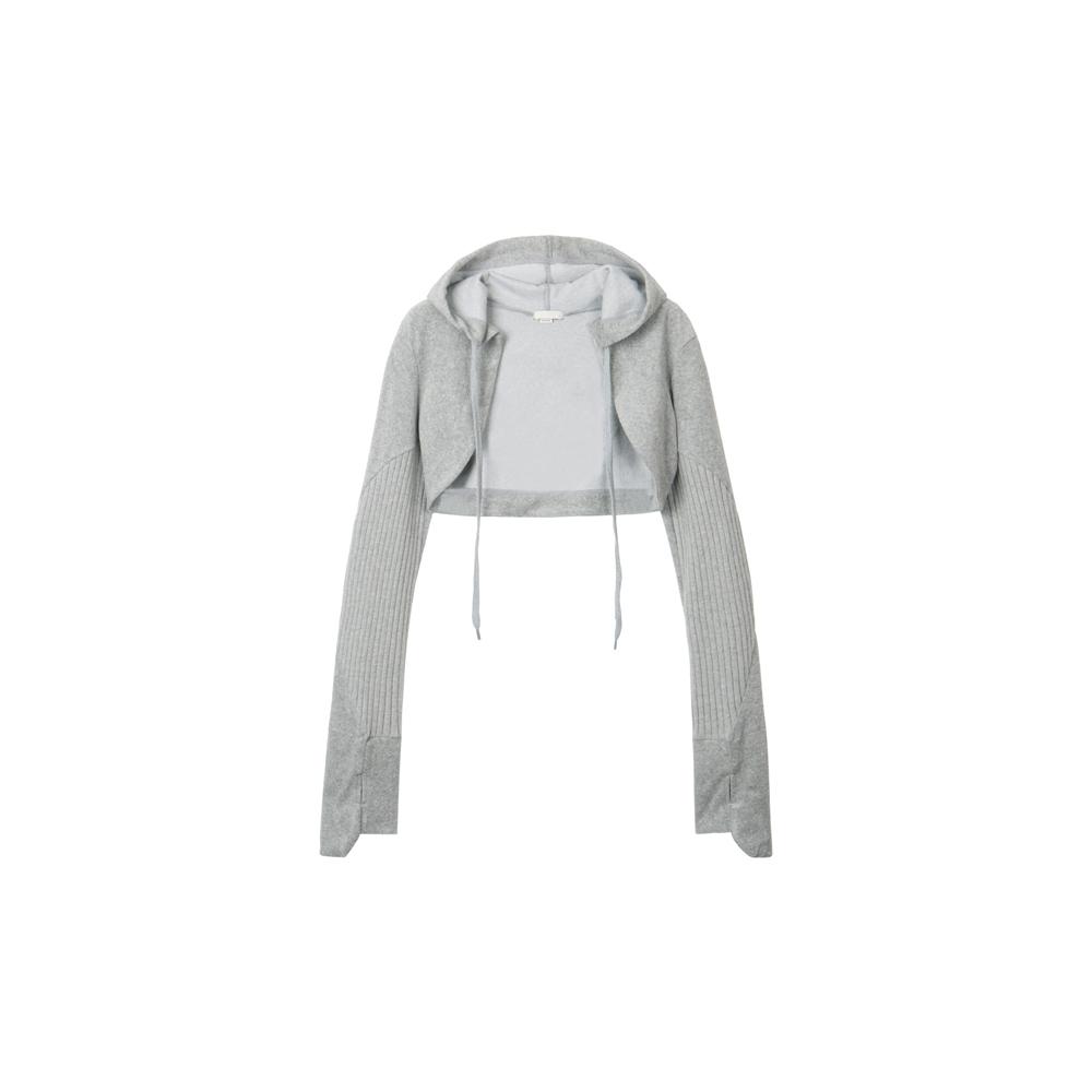 [BONNAE : 본네] Glove hoodie bolero gray