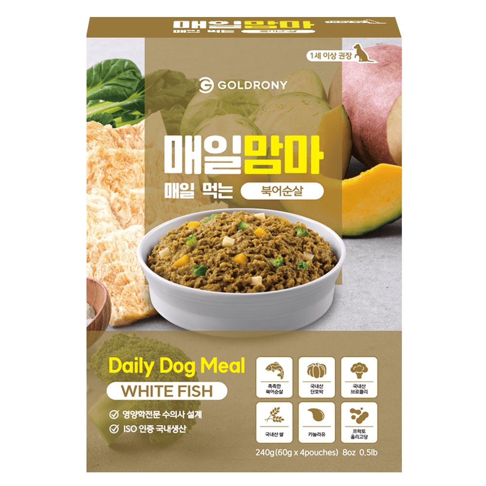 골드로니 강아지 매일맘마 북어순살 사료 4p, 생선, 240g, 1개 - 화식사료 | 쿠팡