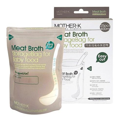 마더케이 이유식 육수 보관팩 400ml, 25개입, 1개 - 이유식저장팩 | 쿠팡