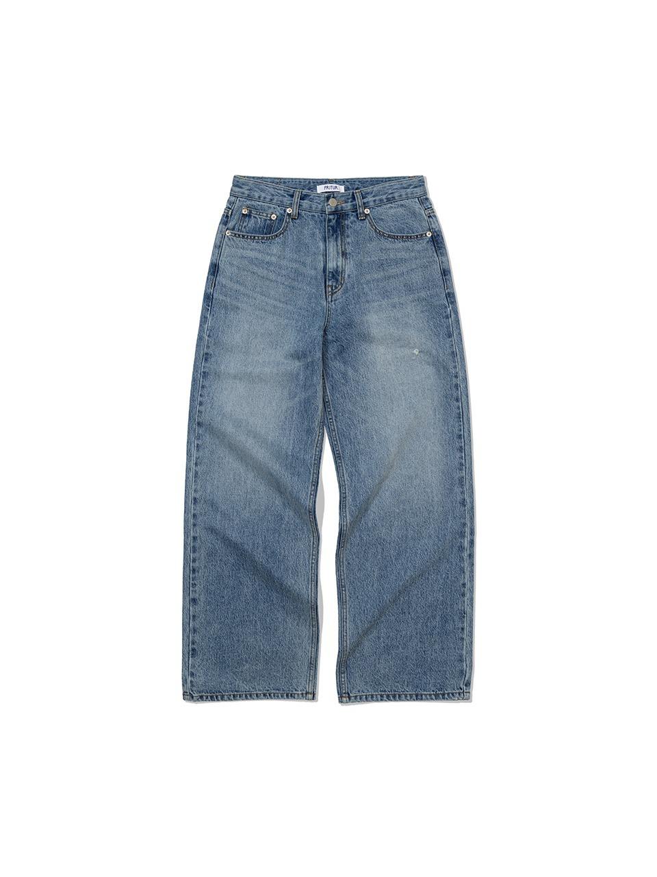 Plain Wide Denim Pants Blue_F253DE01