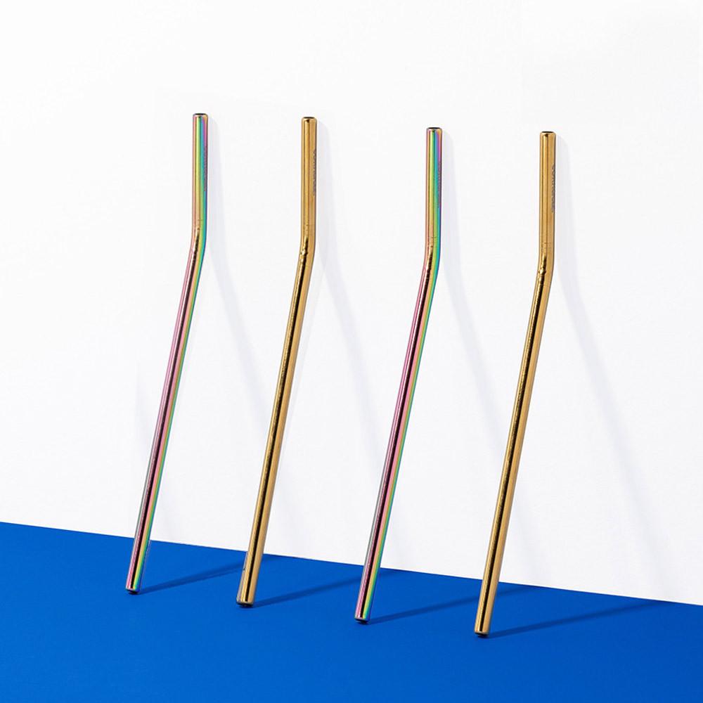 콕시클 스텐 빨대 텀블러,머그 스트로우 2개입+세척브러쉬