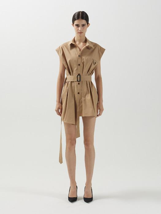 Trench tuck dress