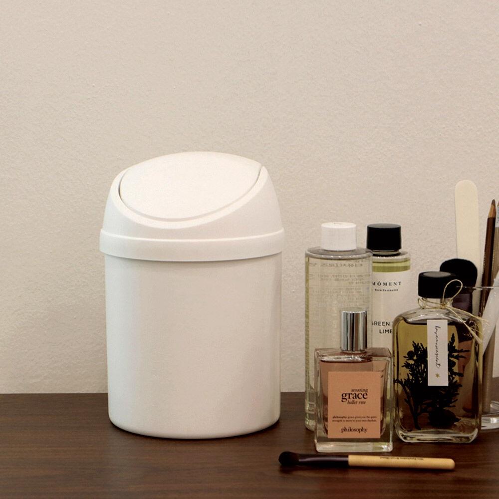 블랑 원형푸쉬 휴지통 2L / 화장대 휴지통, 욕실휴지통, 미니휴지통