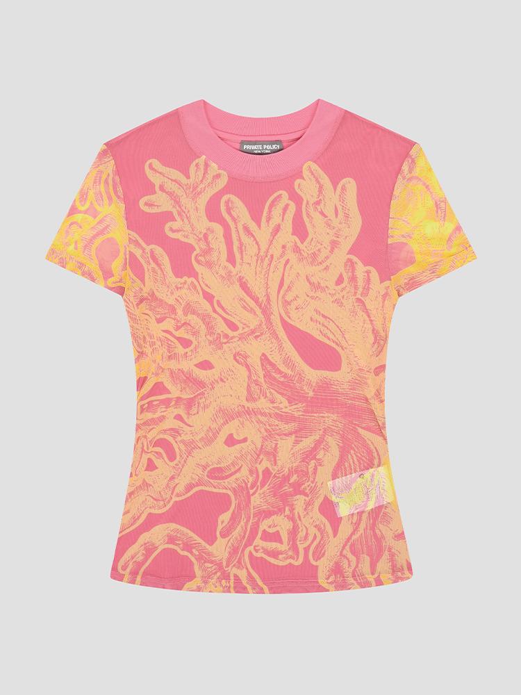 프라이빗 폴리시 핑크 코랄 베이비 티셔츠 24010207-LP