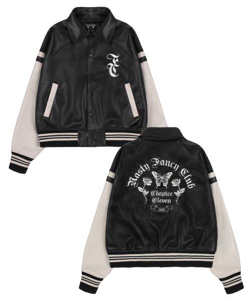스투시 Stussy NY Chapter Satin Varsity Jacket Navy - 위시버킷