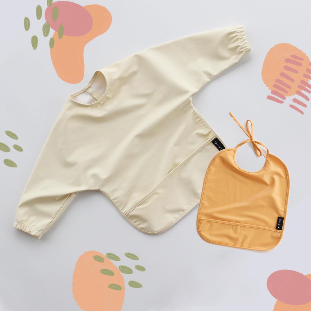 방수 미술가운 자기주도 이유식 턱받이