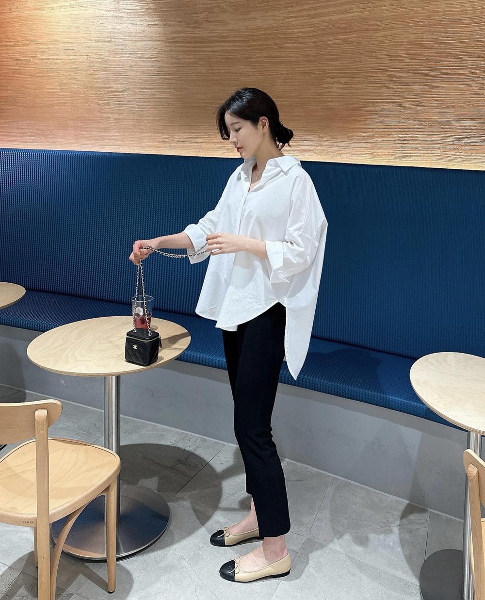 미니또 오버핏 박시 언발 셔츠 남방
