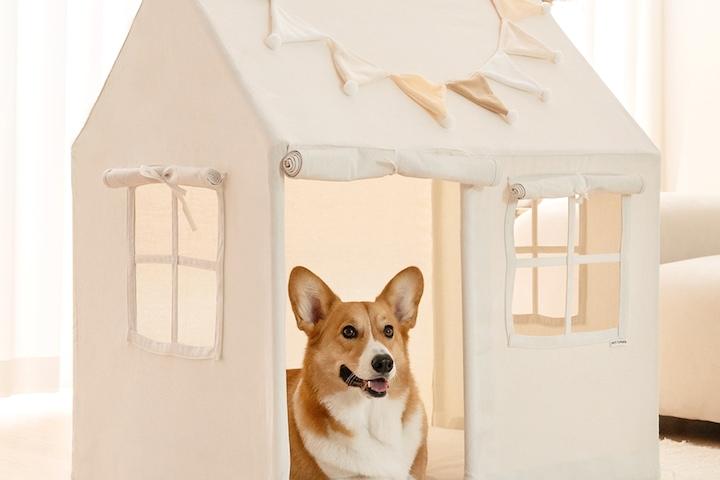 댕피스텔 강아지 텐트 고양이 쿠션 숨숨 집 하우스