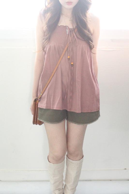 smocked halter top (3color)