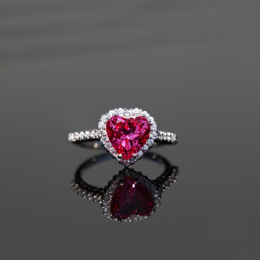 [쏘네] 스위스 시그니티 시뮬럿 다이아 러브 하트 반지, Swiss Signity Simulated Diamond  LOVE Heart Ring