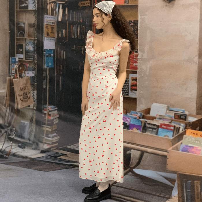 [2차] Cherry Dot Frill Dress (Red)