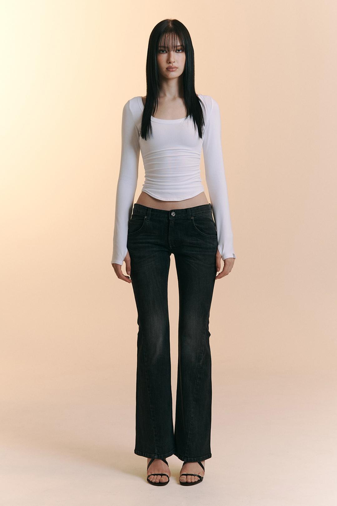 25Vintage Washing Boots-Cut Denim (Deep Grey)